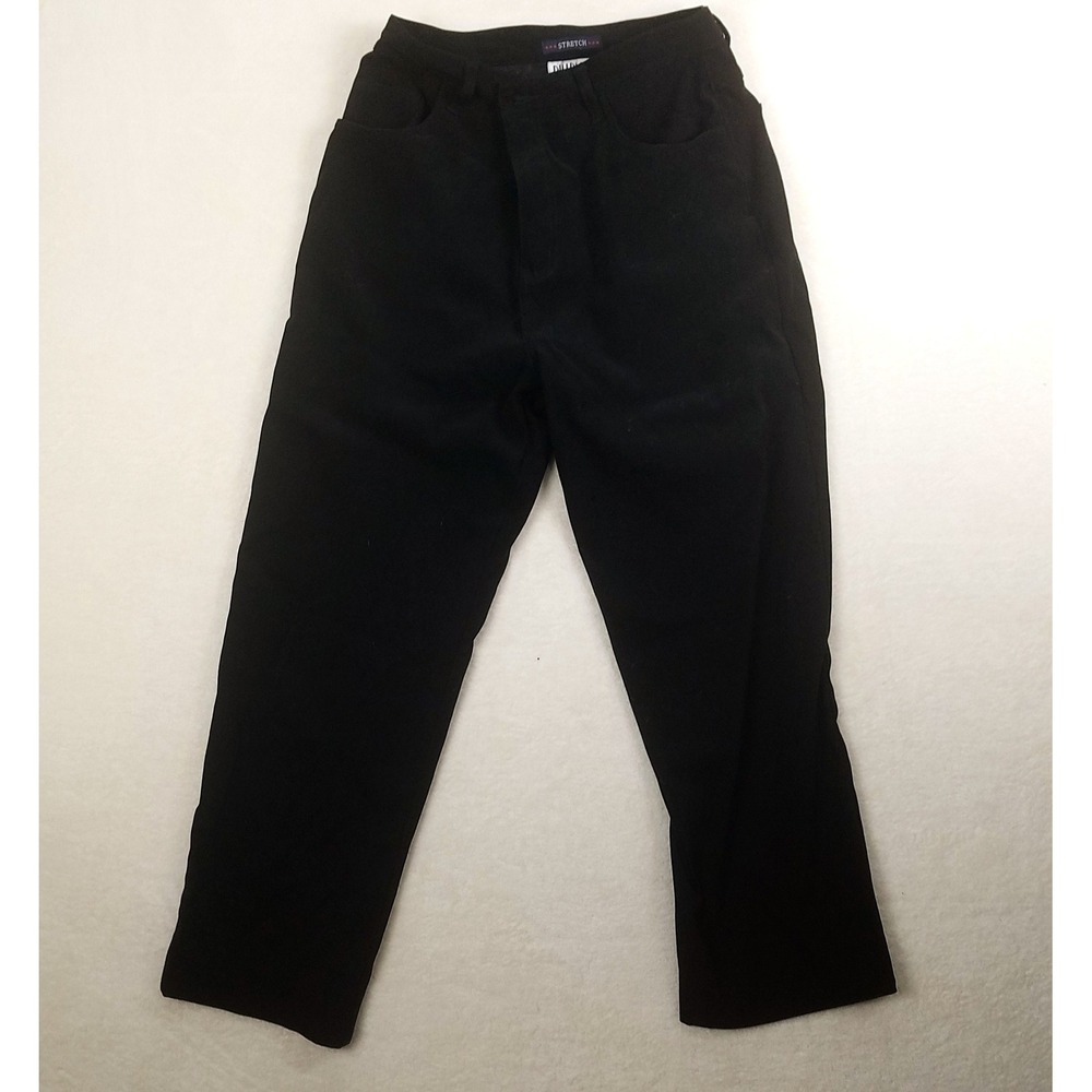 Bill Blass Stretch Black Pants women's 10 Straight Leg High Rise Casual